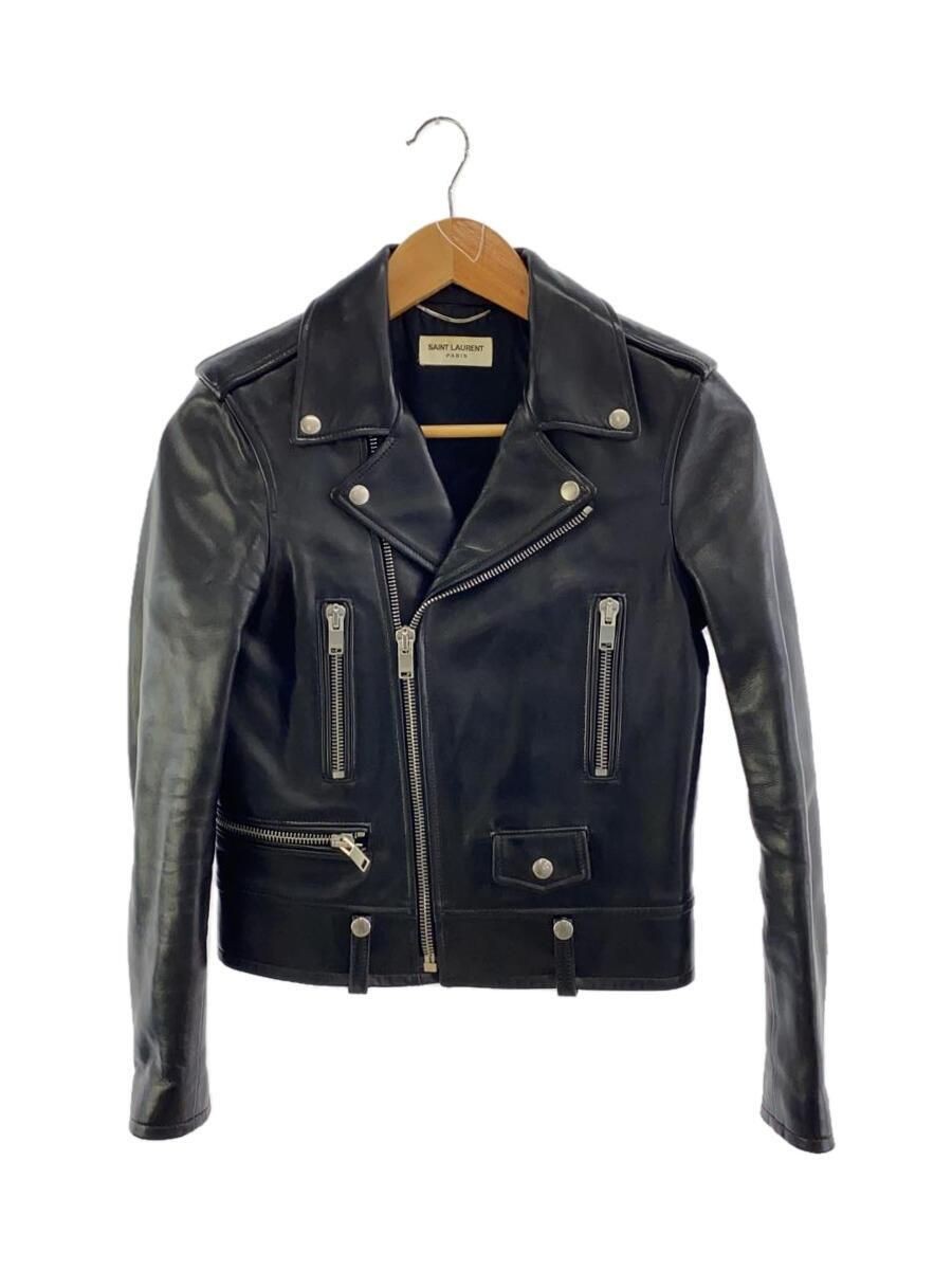 Giacca SAINT LAURENT Riders doppia pelle di pecora BLK tinta unita 336501 usata