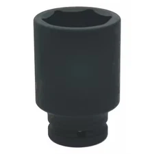 Westward 21Wl47 3/4 In Drive Impact Socket 42 Mm Size 6 Pt Deep Depth, Black