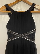 Little Mistress Black Sequin Lace  Dress UK 8 Long Evening Party Cocktail Cruise