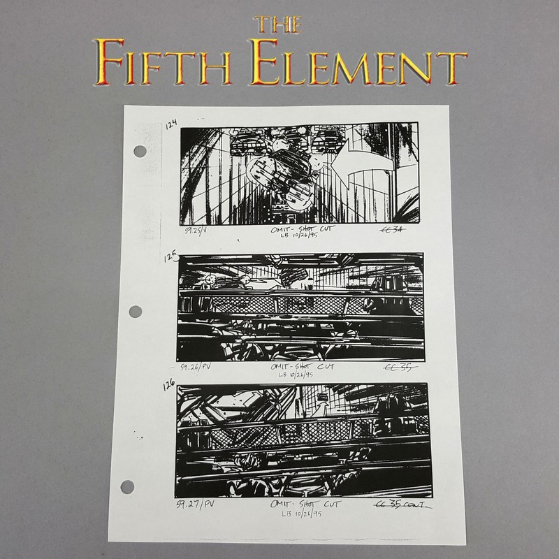 Image 20 of The Fifth Element - Production Used Storyboard, Cab Chase 124-126 , COA