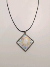Handmade Celestial Sun  Sparkle Necklace Black Cord Gift For Her