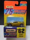 VINTAGE 1997 Matchbox 75 Challenge #62 STREET STREAK , Gold, 1/64. A16
