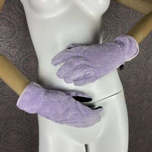Women The North Face Gloves Lilac Polyester M