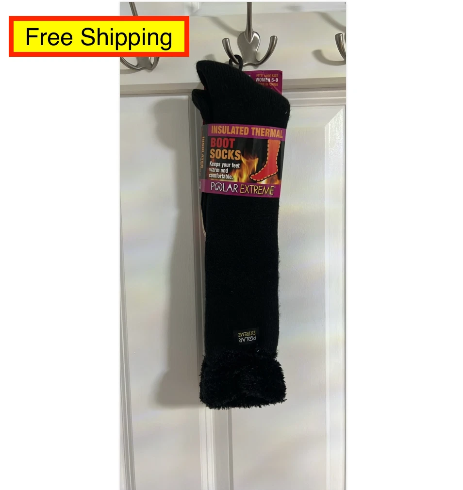 POLAR EXTREME Insulated Knee High Thermal Boot Socks size 5-9