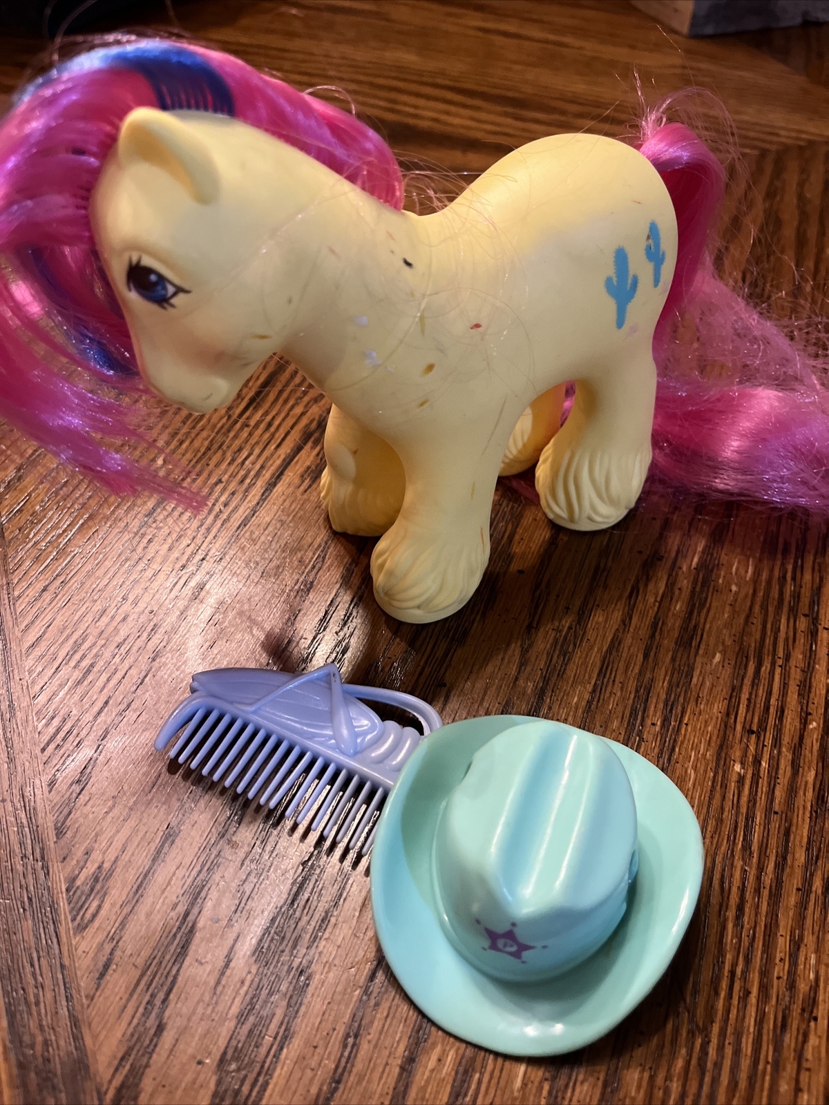 Vintage My Little Pony Bog Brother TEX Hasbro 1987 con cappello e pettine