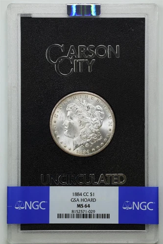 1884-CC $1 GSA Morgan Silver Dollar MS64 NGC 8152571-029 with Box & COA
