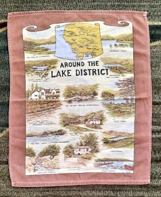 Vintage Clive Mayor AROUND THE LAKE DISTRICT Tea Towel ~ 100% Cotton #9266