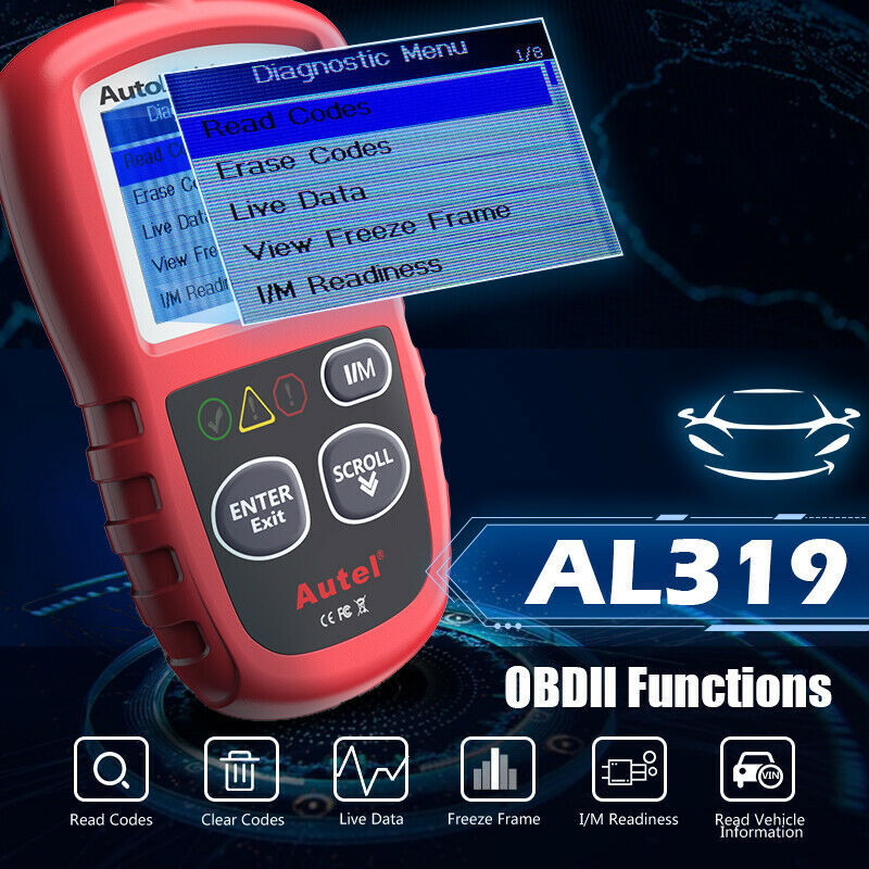 Autel origine AutoLink AL319 OBD II et peut domestiques asiatiques et européens outil d'analyse