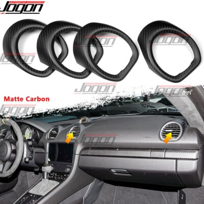 For Porsche 718 Cayman GT4 RS T 16+ Dry Carbon Console Air Vent Outlet Cover 4PC