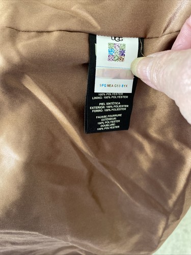 UGG Gertrude Mocha Mousse Long Teddy Firewood Faux Fur Coat Sz M NWOT - 第 8/11 張圖片