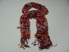 COLORFUL ABSTRACT FLORAL - 24" X 80" - WOMEN'S SHEER SCARF