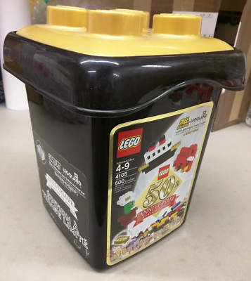 LEGO 4105 50th Anniversary Black Bucket NEW! Metallic Gold Bricks
