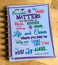 Kamala Harris VP Inspired Quote Chucks/Pearls Cover Set 4 use with Happy Planner