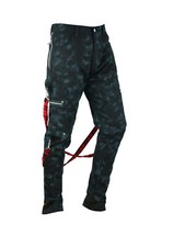 Men's Skinny Jeans Gothic Chaos Apocalyptic Goth Punk REBEL Pants Strap