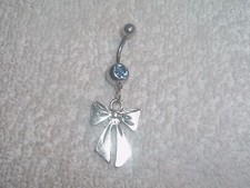 Ribbon Bow Tie Knot Charm Belly Button Navel Ring Body Jewelry Piercing