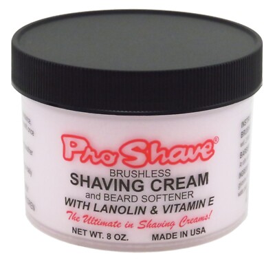 Pro Shave Brushless Shaving Cream & Beard Softener with Lanolin & Vitamin E 8 oz