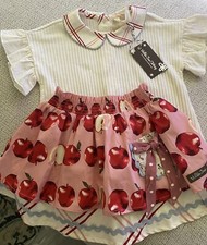 NWT Matilda Jane Heart to Heart Apple Pull-On Skirt Tee Set Size 12 New In Bag