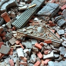 1/35 Diorama WWII Ruins Building Model Rubble Brick Base War Damaged Accessories