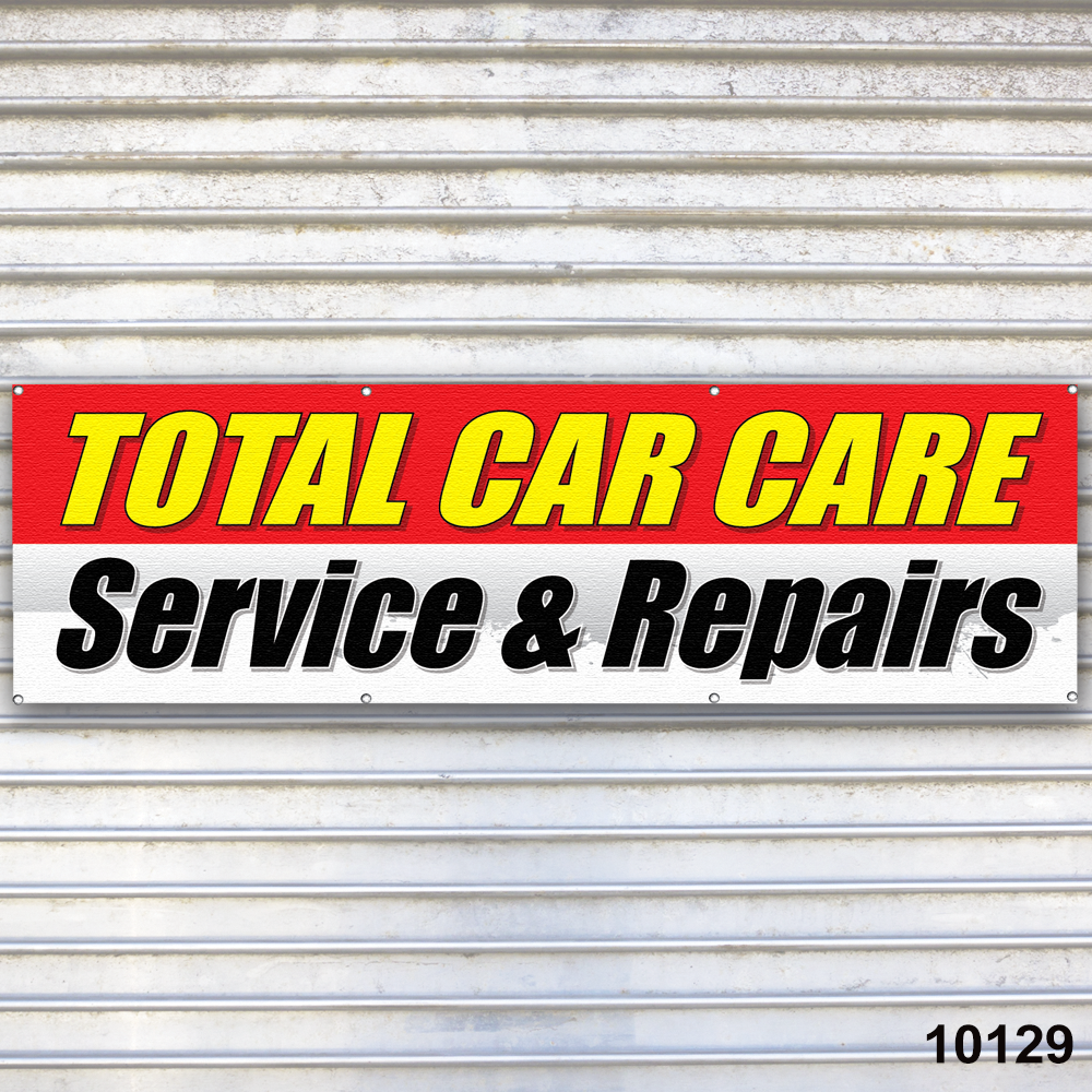 Auto Repair & Tire Service Bay Garage Total Car Care Banner Sign  