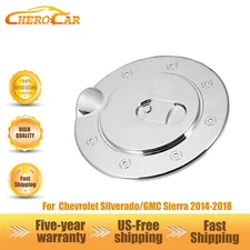 Fuel Tank Gas Cap Cover Door Overlay For Chevy Silverado/GMC Sierra 14-18 Chrome