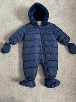 New MARKS&SPENCER Baby Snowsuit Pramsuit Warm 1Onesie Jacket Coat Blue Winter