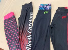 GK Elite Gymnastics Dance CAPRI Leggins Pants. Three Gk And One Nike All CM