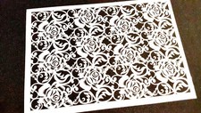 Lace Roses Pattern Decorative Stencil Face Body Paint Cake Airbrush Icing Wall