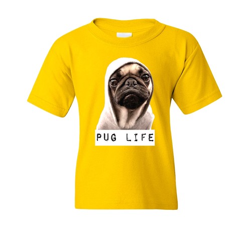 ┥ Camiseta Pug Life Juventud Divertida Pugs con Capucha Cachorro Perro Niños Niño Niña Camiseta - Imagen 9 de 9