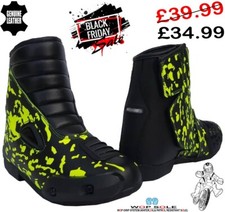 KIDS REAL LEATHER MOTORBIKE / MOTORCYCLE CUBS RACING SHORT SPORTS SHOES / BOOTS