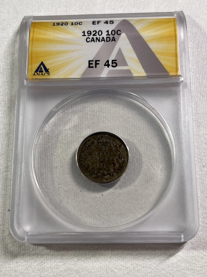 1920 Canada 10 Cents Graded XF 45 by ANACS - Image 2 of 4