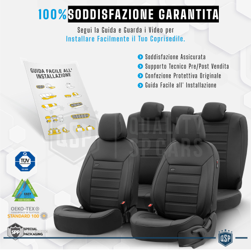 COPRISEDILI per Bmw X3 in PELLE Pu Nera SET Anteriori + Posteriori TÜV - Foto 13 di 13