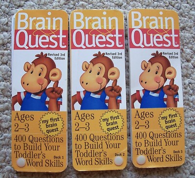 Brain Quest Ages 2-3 3 Decks 400 Questions To Build Your Toddler's Word Skills