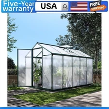 6.25 x 10 Ft Greenhouse for Patio Backyard Garden W/ 24" x 23" Roof Windows Vent