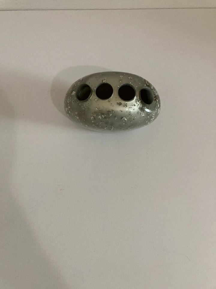 Soporte para cepillo de dientes Nicole Miller Silver Flakes acrílico Lucite gris plata Foto 2 de 4