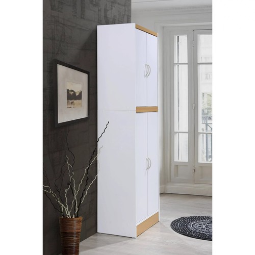 Kitchen Cabinet Pantry Cupboard 4-Door Storage Organizer Shelves 72 In. White - Picture 7 of 24