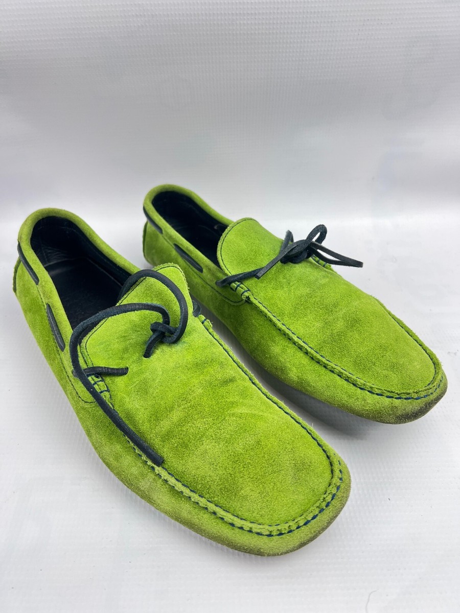 Carolina Herrera Green Suede Loafer Driving shoes Men Size  display picture 1