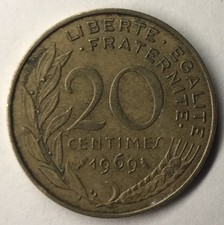 F.156 French Coin 20 CENTIMES Marianne 1969 Single Purchase