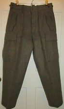 Vintage Wool Pants German Military WILH SCHWARZ 30" X 27  Green Button Fly