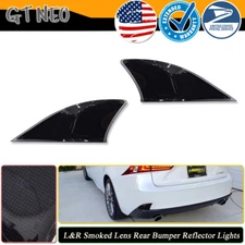 2PCS Smoke Lens Rear Bumper Reflector Light For 2014-2020 Lexus IS250 IS350 IS-F