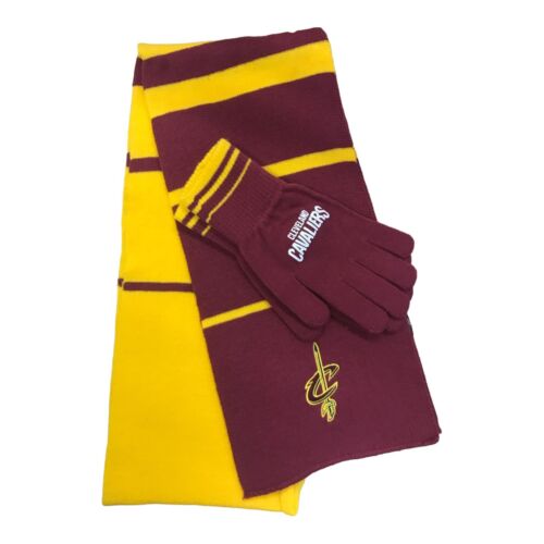 NBA Cleveland Cavaliers Stripped Scarf and Glove Set - Picture 1 of 1