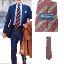 Burberry of London Men's Burgundy 100 Silk Multicolor Tie