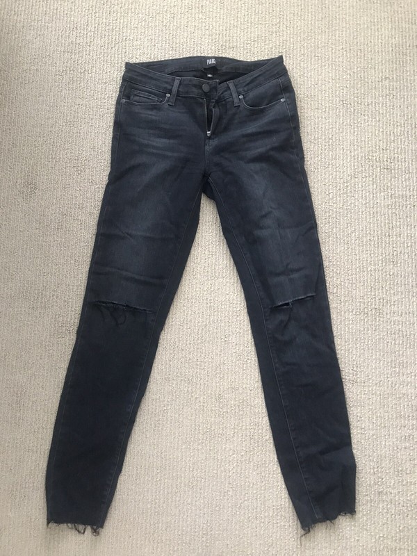 Verdugo Ankle Distressed Jeans W/Raw Hem By PAIGE Denim Size 27