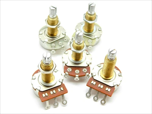 Alpha Quarter Size Long Shaft Pots A25k, B25k, A500k, B500k, C1Meg 3/4"