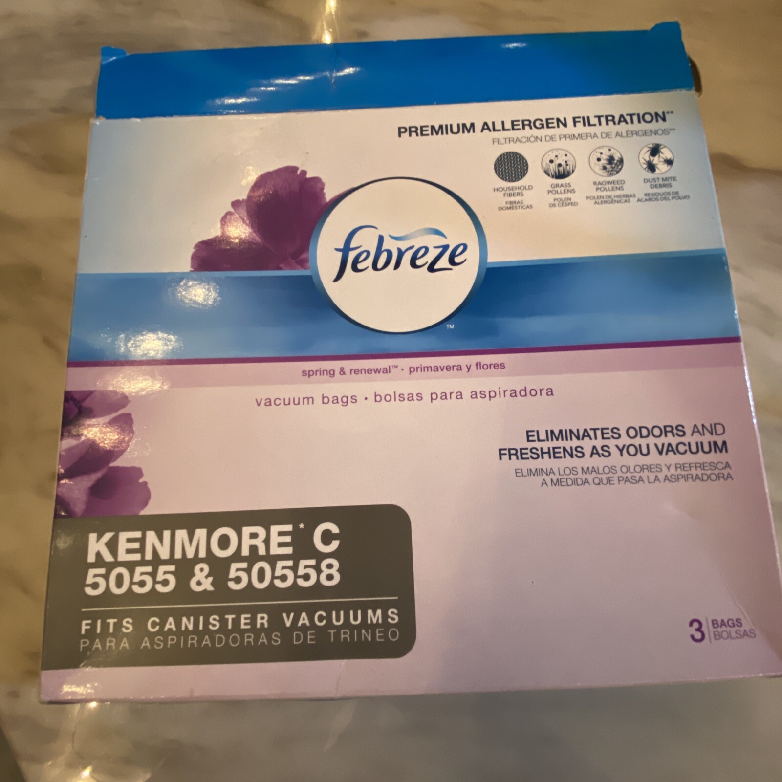 Febreze Spring & Renewal Vacuum Bags KENMORE C 5055 & 50558 CANISTER