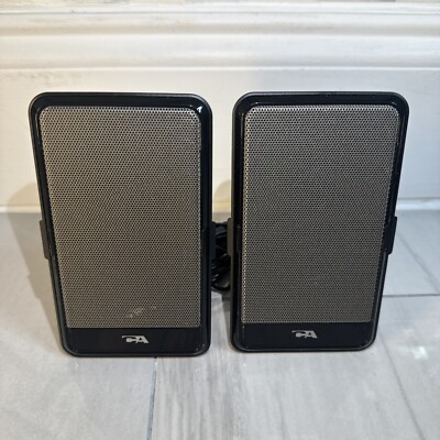 Cyber Acoustics CA-2988 Black Portable 3.5mm USB Compact Speakers Magnetic