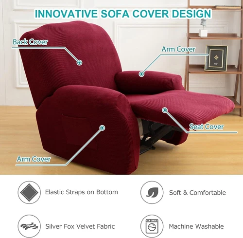 Elastischer Relaxsessel 1-Sitzer Sofa Bezug Schoner Liegesessel Bezug Schoner - Bild 18 von 56