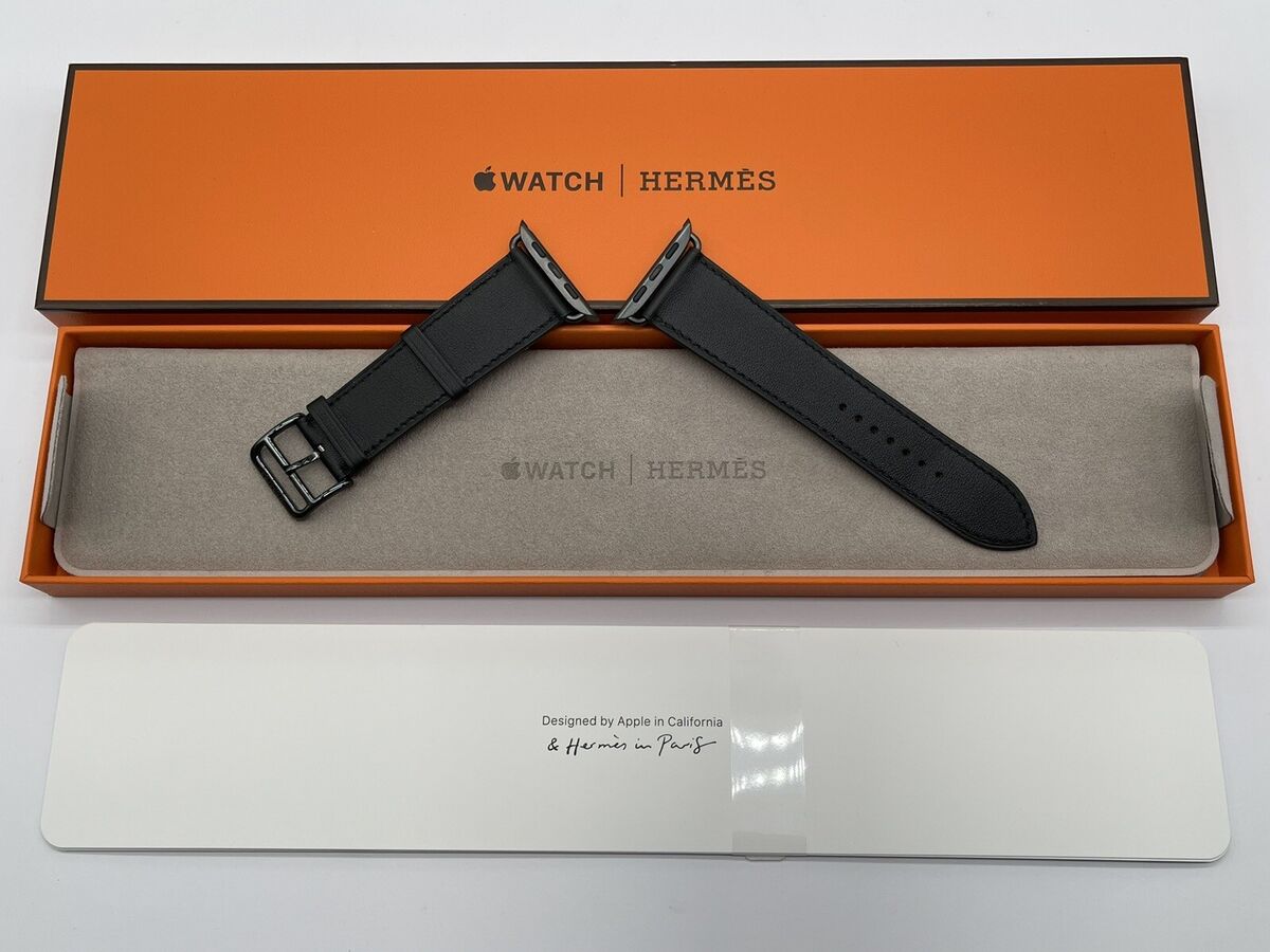 Genuine Apple Watch Hermes NOIR Single Tour Leather Band Genuine Apple Watch Hermes NOIR Single Tour Leather Band