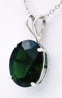 GENUINE 2.94 Cts TSAVORITE PENDANT 14k WHITE GOLD - Free Appraisal Service - NWT — photo 3