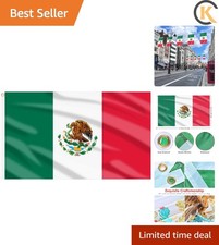 Large 3x5 Ft Mexican Flags with Brass Eyelets - Ideal for Outdoor Festivities