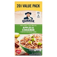 Instant Oatmeal Apple  Cinnamon, 20 Packets 1.51 oz, Quick Healthy Breakfast